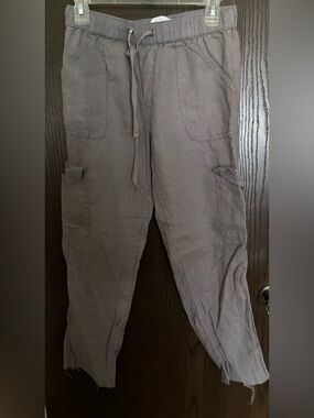 Linen Pull-On Pants in Dusty Gray